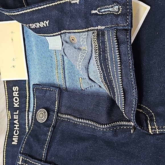 NWT Michael Kors Basics Dark Rinse Wash Izzy Skinny Jeans Sz 8 - Picture 13 of 15